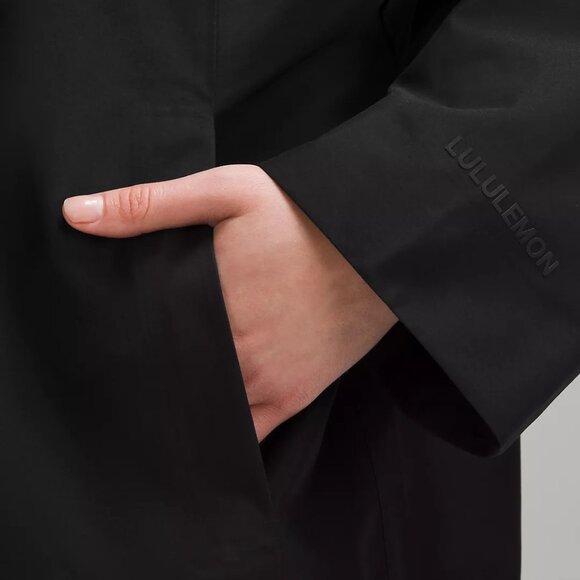 Lululemon Mid-Length Waterproof Rain Coat - size Medium - Black - Picture 4 of 16